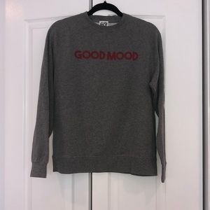 Riot “Good Mood” Grey and Red Sweater